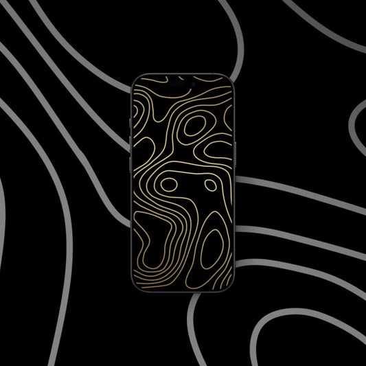 Topography Black and Gold - iPhone Wallpaper