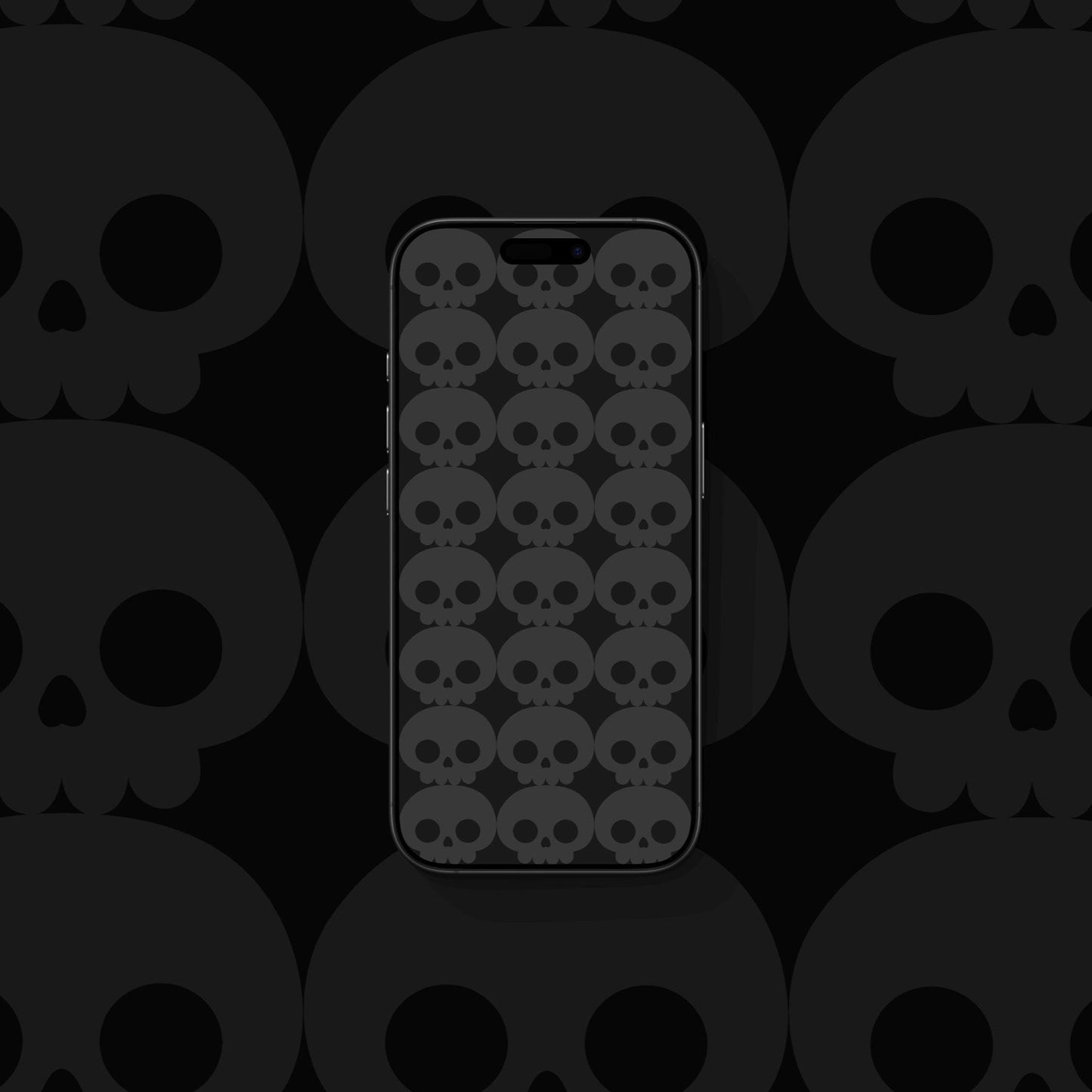Halloween Skulls Grey - iPhone Wallpaper