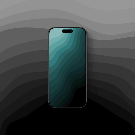 Ocean Depths Teal - iPhone Wallpaper
