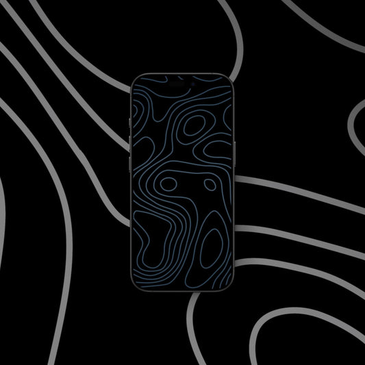 Topography Black and Blue - iPhone Wallpaper