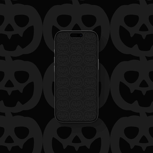 Halloween Pumpkins Greyish - iPhone Wallpaper