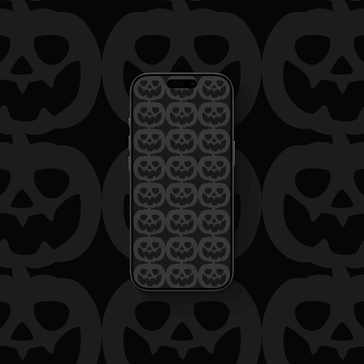 Halloween Pumpkins Grey - iPhone Wallpaper