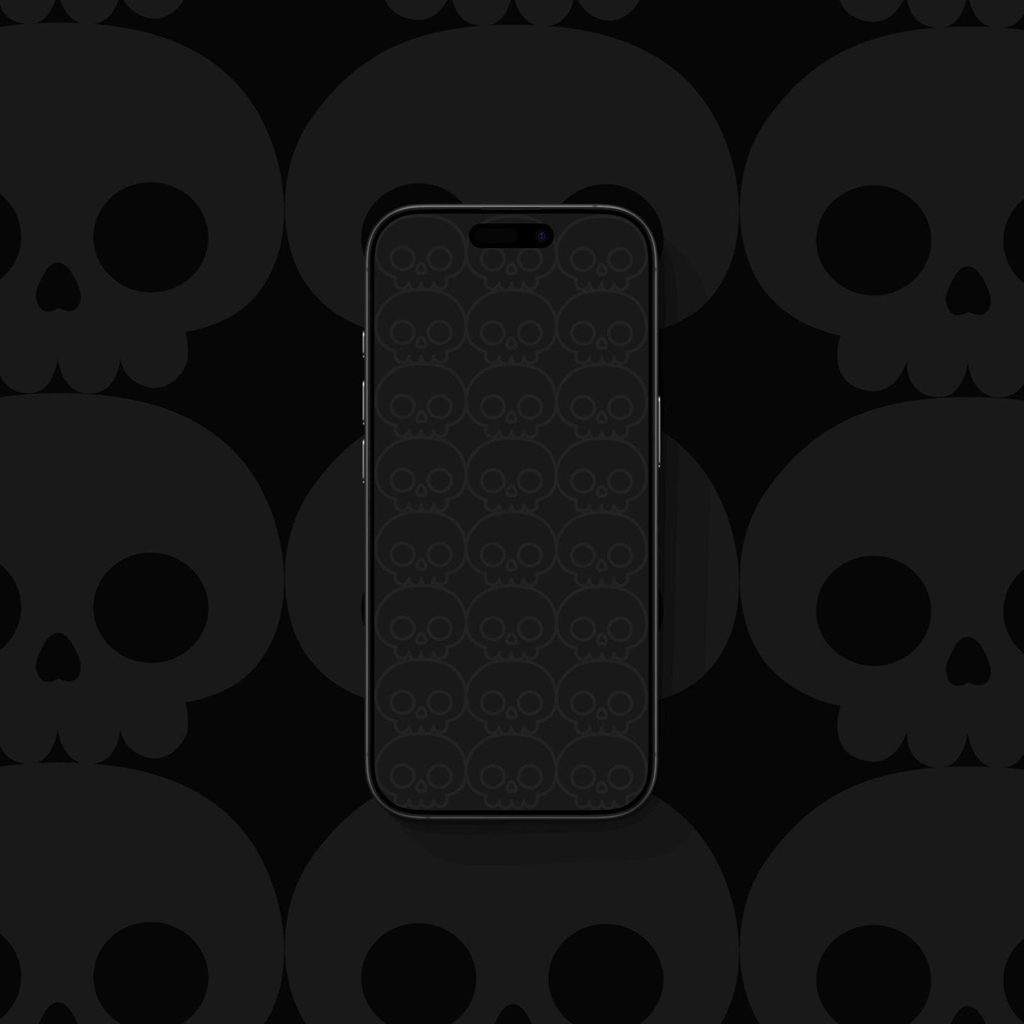 Halloween Skulls Greyish - iPhone Wallpaper