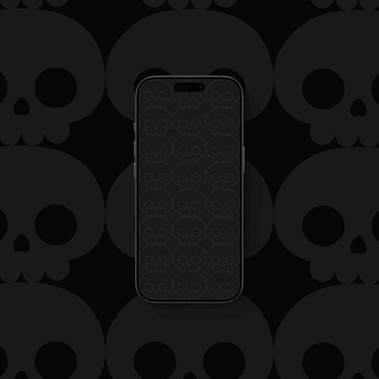 Halloween Skulls Greyish - iPhone Wallpaper